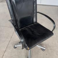 Poltrona ufficio cuoio Matteograssi anni 90