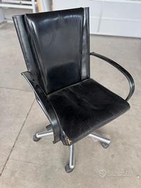 Poltrona ufficio cuoio Matteograssi anni 90