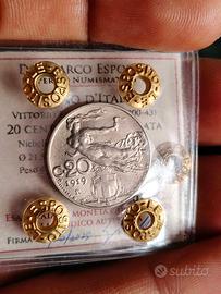 20 CENTESIMI 1919 LIBERTA' LIBRATA  NON COMUNE