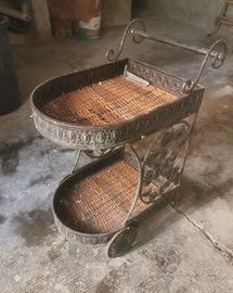 Carrello vintage Ferro Battuto carrellino bottigli