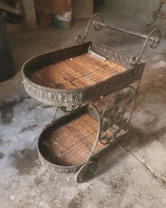 Carrello vintage Ferro Battuto carrellino bottigli