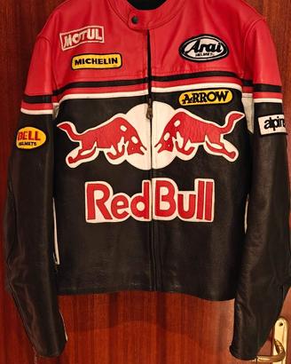 Giubbotto da Moto in Pelle Red Bull Racing Vintage