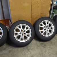 4 cerchi originali alfa con 4 gomme Michelin 