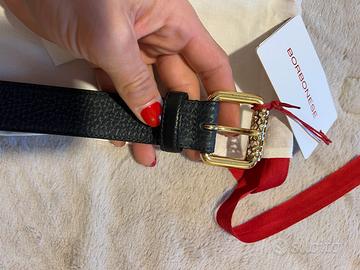 Cintura in pelle nera marca Borbonese