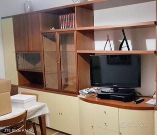 Mobile soggiorno con vano tv ciliegio/panna