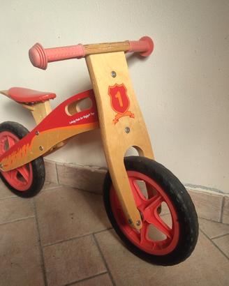 Bicicletta senza pedali bici in legno balance bike