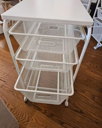 Carrello contenitore IKEA con ruote e 3 cestelli