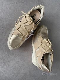 Sneakers scarpe ginnastica oro chiaro zeppa n 38