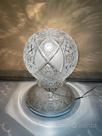 LAMPADA DA COMODINO GLOBO VINTAGE IN CRISTALLO