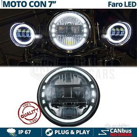 Faro LED Moto Omologato Tondo da 7 Pollici 12.000L
