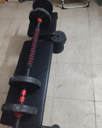 Panca con pesi
