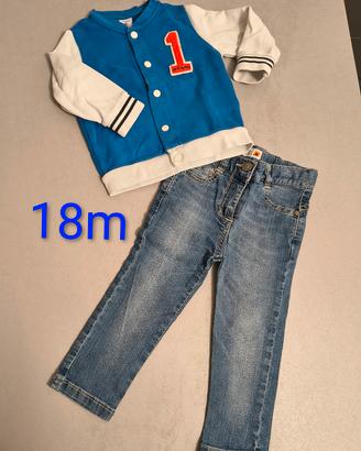 set giacchina e jeans, 18 mesi