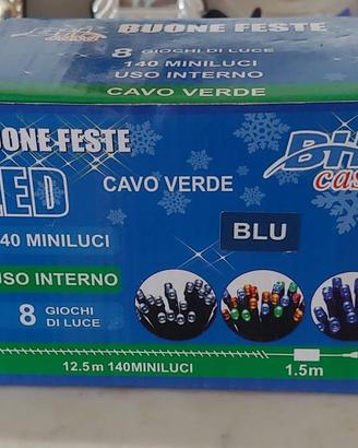 Luci LED Blu 140 MiniLuci cavo verde NUOVE