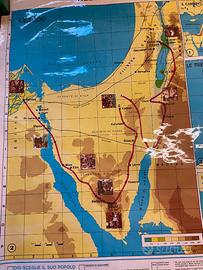 Carta geografica scolastica anni'50-Esodo di Abram