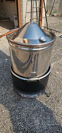 distillatore ad olio in acciaio co fornello