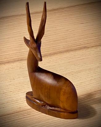 Scultura Gazzella/antilope Vintange in Teak.