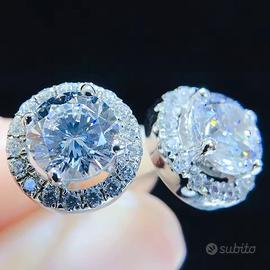 Orecchini in platino 950 e moissanite