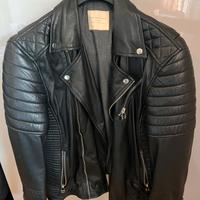 Giacca in Pelle Nera Selected Homme