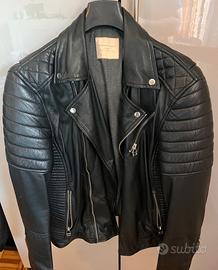 Giacca in Pelle Nera Selected Homme