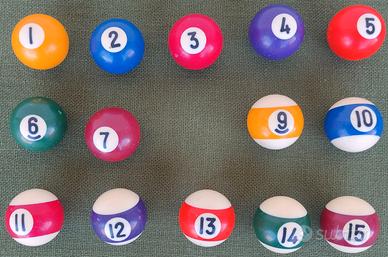 Set 14 palle da biliardo resina diam. 36 mm lotto