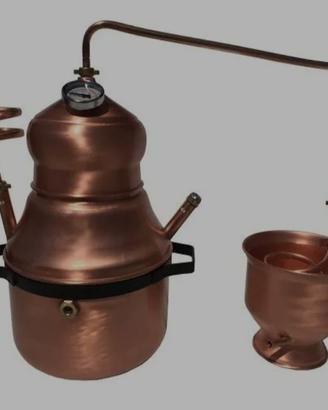 Alambicco a bagnomaria da 12 litri, distillatore.