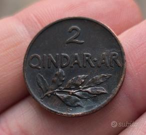 Moneta Albania 2 Qindar Ar 1935