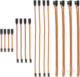 16 Cavi Prolunga Servo JR 3 Pin RC 75-500mm