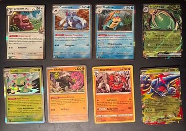 Lotto misto di 8 carte pokemon rare holo Mint