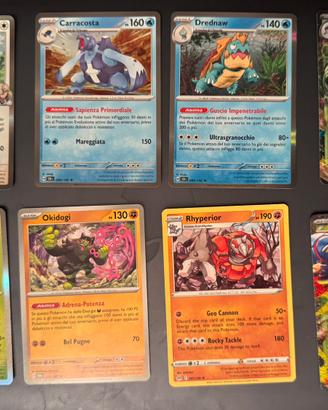 Lotto misto di 8 carte pokemon rare holo Mint