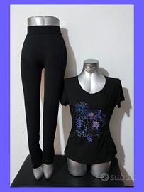 Pompea lotto leggings tg.M maglietta donna ragazza