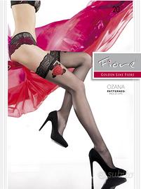 12 PEZZI AUTOREGGENTI 20 DEN TG 2 COLORI ASSORTITI