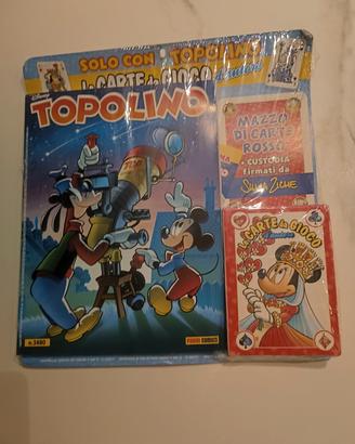 Topolino+mazzo carte rosso Silvia Ziche 