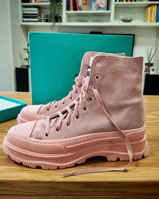 Sneakers stivaletto Jammers London camoscio rosa