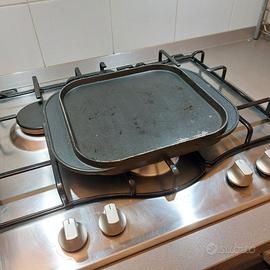 Grilla piastra griglia sui fornelli gas nera 2lati