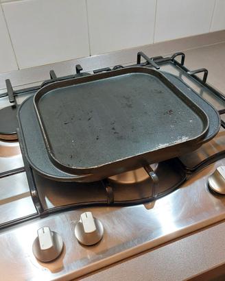Grilla piastra griglia sui fornelli gas nera 2lati