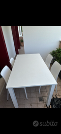 Tavolo da interno bianco 80x140+60