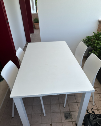 Tavolo da interno bianco 80x140+60