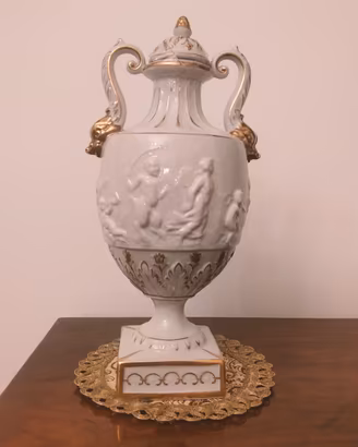 Vaso porcellana napoletano con coperchio, 1950/60