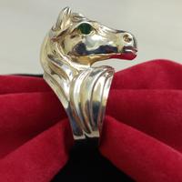 anello cavallo in argento 925 placcato oro 18 kt 