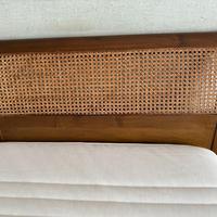 Testata e pediera in legno e paglia di Vienna