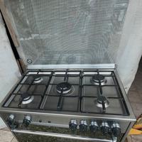 Cucina gas Lagermania acciaio 5 fuochi forno gas