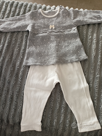 Completo neonata maglietta e leggings 9 mesi