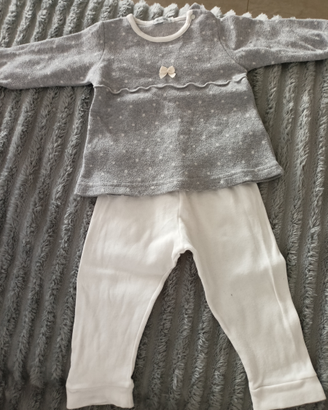 Completo neonata maglietta e leggings 9 mesi
