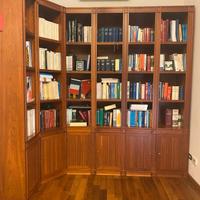 Libreria di alta ebanisteria in ciliegio a moduli