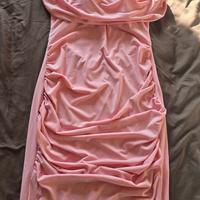 Vestito lungo rosa elegante 
