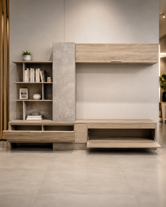 Parete attrezzata soggiorno moderna 270 × 180 cm