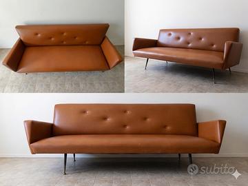 Divano Vintage Anni '50/'60 Mid-Century Cognac