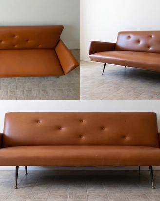 Divano Vintage Anni '50/'60 Mid-Century Cognac