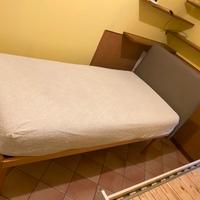 Letto Singolo con Doghe in Legno Materasso incluso