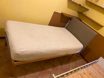 Letto Singolo con Doghe in Legno Materasso incluso